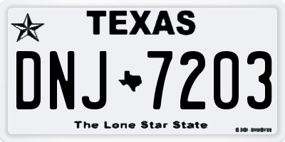 TX license plate DNJ7203