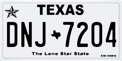 TX license plate DNJ7204