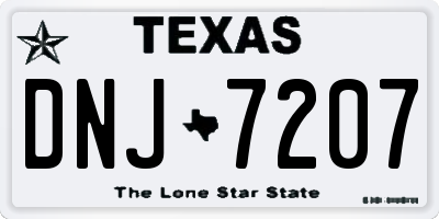TX license plate DNJ7207