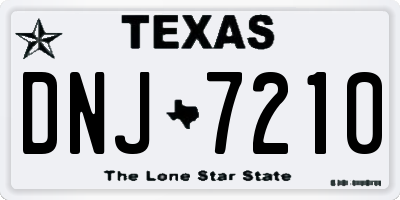 TX license plate DNJ7210