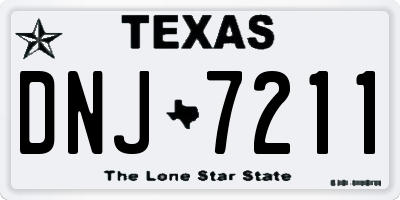TX license plate DNJ7211
