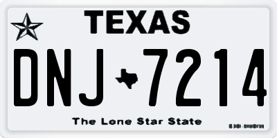 TX license plate DNJ7214