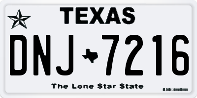 TX license plate DNJ7216