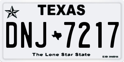 TX license plate DNJ7217