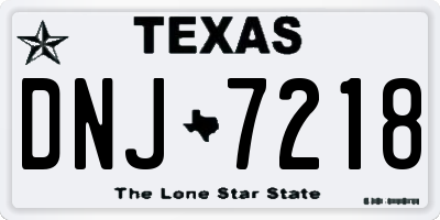 TX license plate DNJ7218