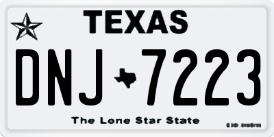 TX license plate DNJ7223