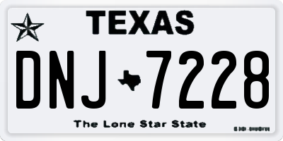 TX license plate DNJ7228