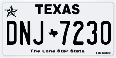 TX license plate DNJ7230