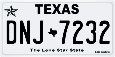 TX license plate DNJ7232