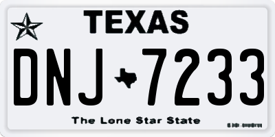 TX license plate DNJ7233