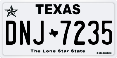 TX license plate DNJ7235