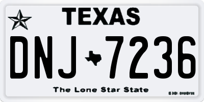 TX license plate DNJ7236