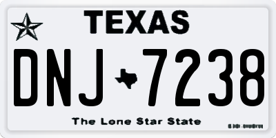 TX license plate DNJ7238