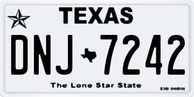 TX license plate DNJ7242