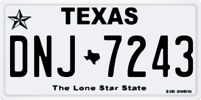 TX license plate DNJ7243