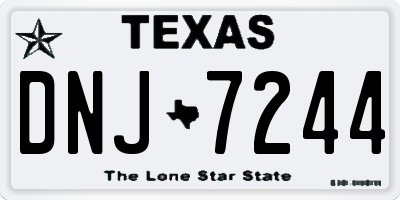 TX license plate DNJ7244