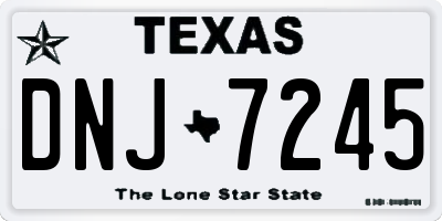 TX license plate DNJ7245