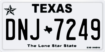 TX license plate DNJ7249
