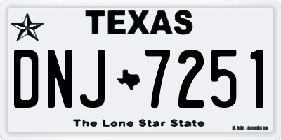TX license plate DNJ7251
