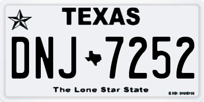 TX license plate DNJ7252