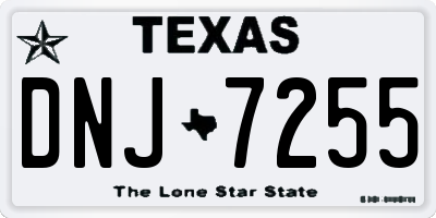 TX license plate DNJ7255
