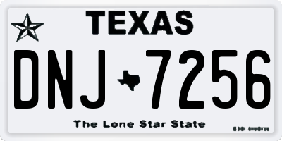 TX license plate DNJ7256