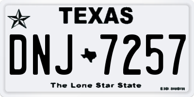 TX license plate DNJ7257
