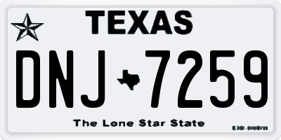 TX license plate DNJ7259