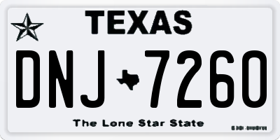 TX license plate DNJ7260