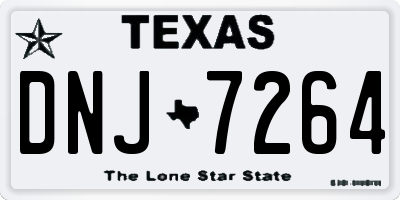 TX license plate DNJ7264