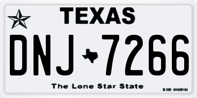 TX license plate DNJ7266
