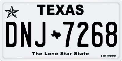 TX license plate DNJ7268
