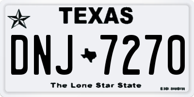 TX license plate DNJ7270