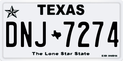 TX license plate DNJ7274