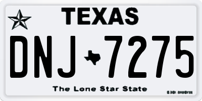 TX license plate DNJ7275