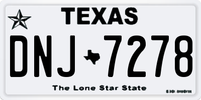 TX license plate DNJ7278