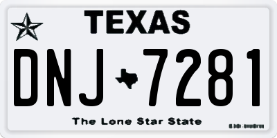 TX license plate DNJ7281