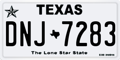 TX license plate DNJ7283