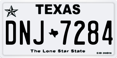 TX license plate DNJ7284