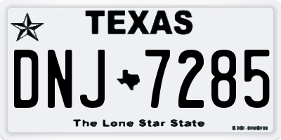 TX license plate DNJ7285