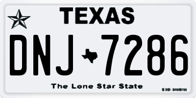 TX license plate DNJ7286