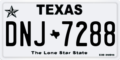 TX license plate DNJ7288