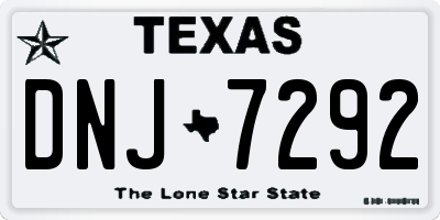TX license plate DNJ7292