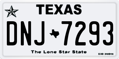 TX license plate DNJ7293