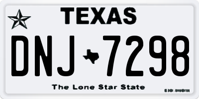 TX license plate DNJ7298