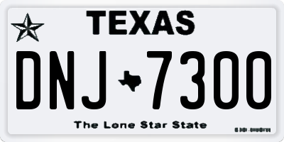 TX license plate DNJ7300
