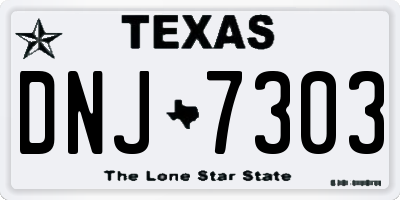 TX license plate DNJ7303