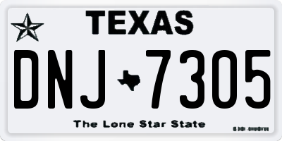 TX license plate DNJ7305