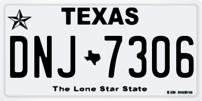 TX license plate DNJ7306