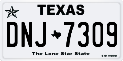 TX license plate DNJ7309